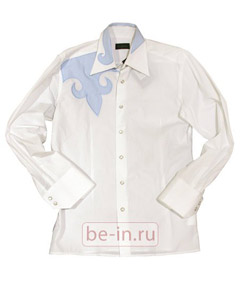 Мужская белая рубашка с аппликациями, Richmond, «Ангар-Бутик OK»