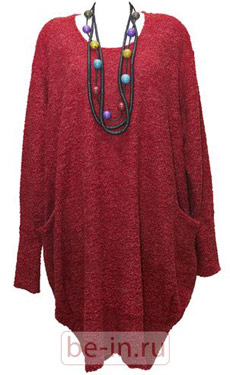 Трикотажное красное платье-баллон с карманами, магазин Nina