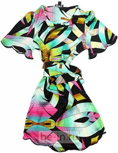 Платье шёлковое с цветными рисунками, Gucci, магазин Ekepeople