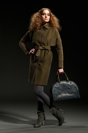 Жаккардовое весеннее пальто из коллекции Лунные качели