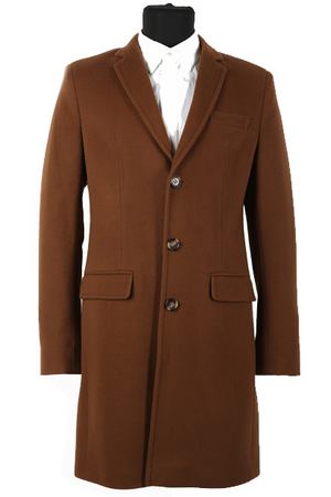 Пальто мужское коричневое однобортное Lounger