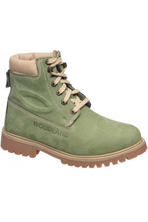 Ботинки мужские зеленые с бежевой вставкой Woodland