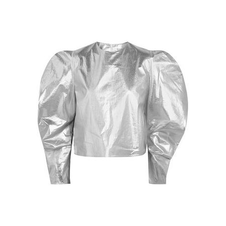 Блуза с объемными рукавами цвета металлик A.W.A.K.E.