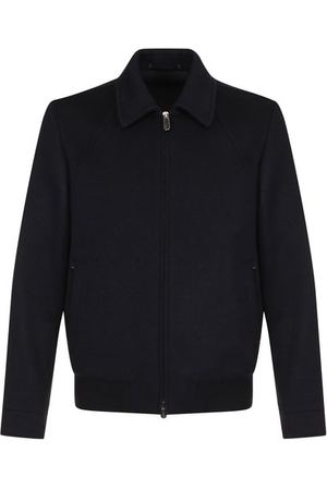 Однотонная куртка на молнии из смеси шерсти и кашемира Zegna Couture
