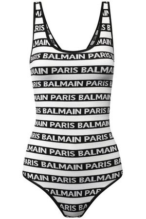 Вязаное боди с логотипом бренда Balmain