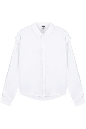 Белая рубашка с отделкой на плечах Karl Lagerfeld kids детская