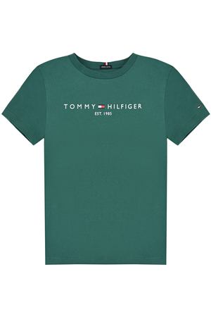 Зеленая футболка с логотипом Tommy Hilfiger детская