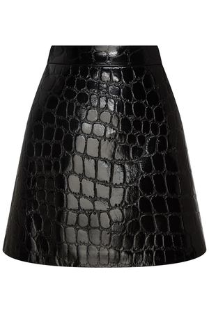 Мини-юбка из искусственной крокодиловой кожи Miu Miu