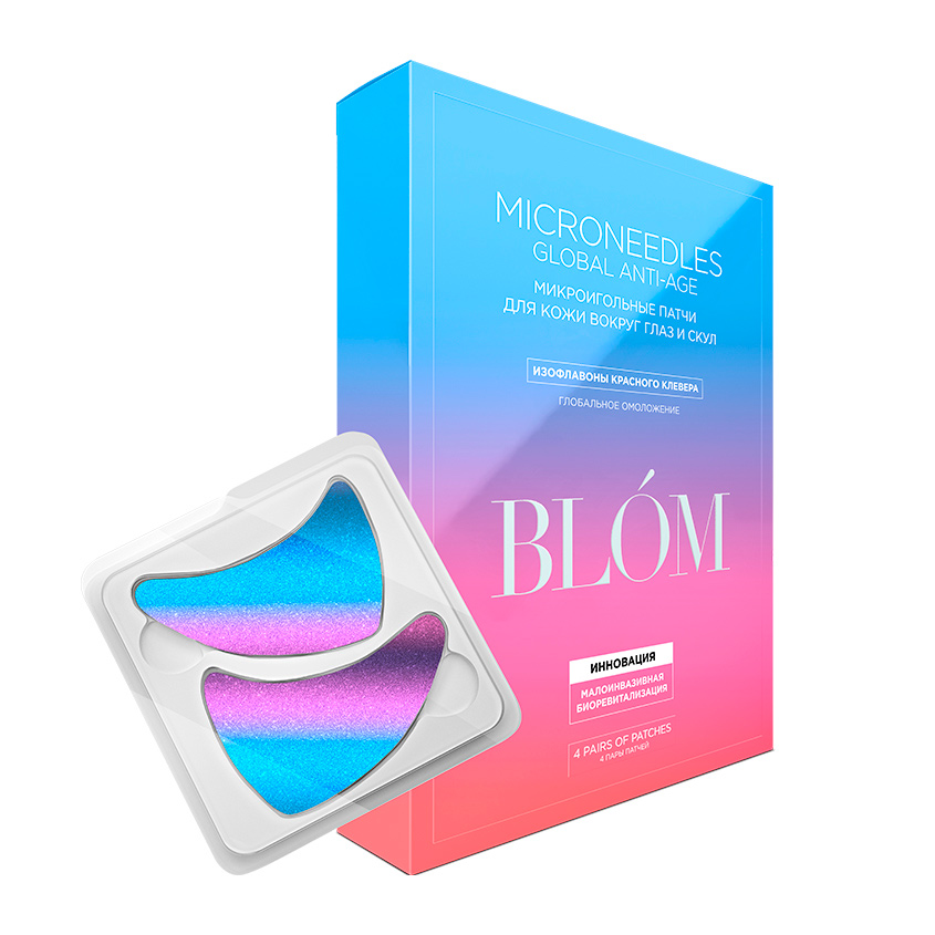 Где купить BLOM Микроигольные патчи Global Anti-Age с экстрактом красного клевера для омоложения кожи Blom 