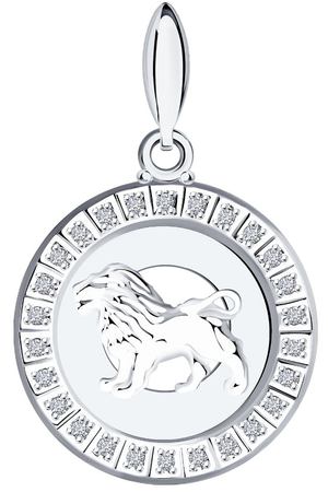 Серебряная подвеска «Знак зодиака Лев»  SOKOLOV