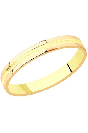 Обручальное кольцо SOKOLOV из комбинированного золота , 3,5 мм