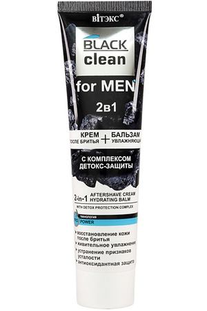 ВИТЭКС Крем после бритья +увлажняющий бальзам с комплексом детокс-защиты 2 в 1 Black Clean for Men 100
