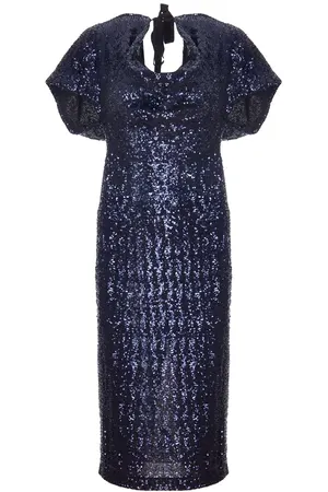 Шелковое платье с пайетками ROLAND MOURET