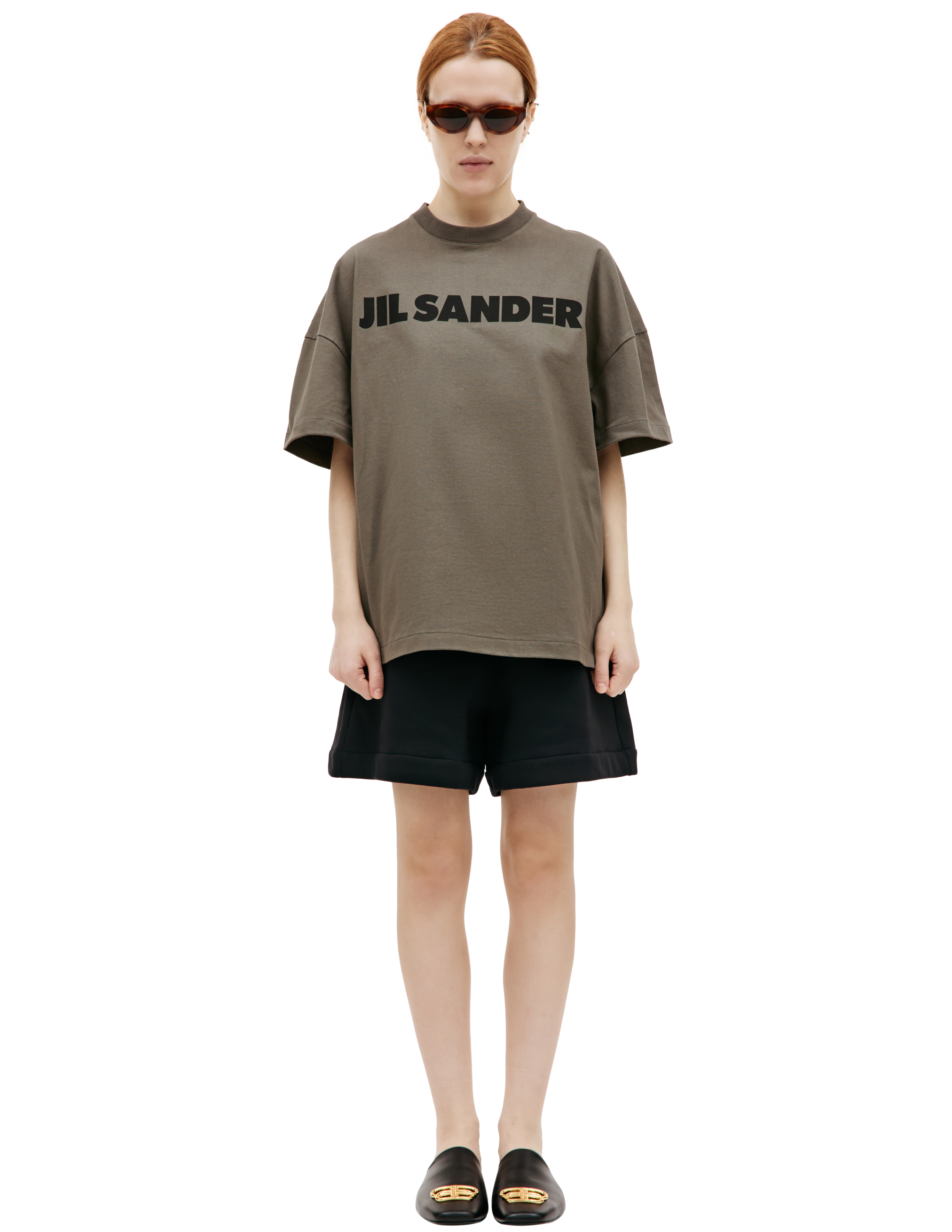 Где купить Оверсайз футболка с логотипом Jil Sander 
