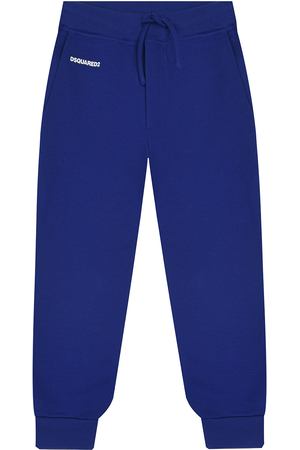 Синие спротивные брюки с белым лого Dsquared2