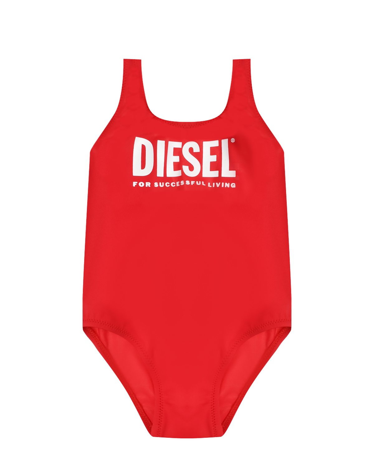 Где купить Купальник слитный красный, принт белый лого Diesel Diesel 