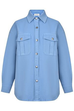 Куртка-рубашка с накладными карманами, голубая Parosh