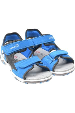 Синие сандалии из замши с серыми вставками SUPERFIT