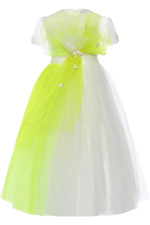 Платье со съёмной передней деталью и пышной юбкой, белое Eirene