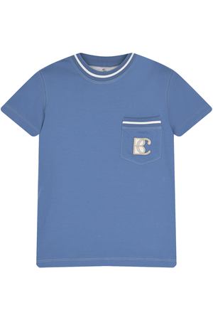 Синяя футболка с накладным карманом Brunello Cucinelli