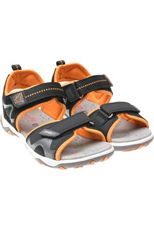 Черные сандалии с оранжевой подкладкой SUPERFIT