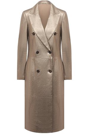 Кожаное пальто Brunello Cucinelli