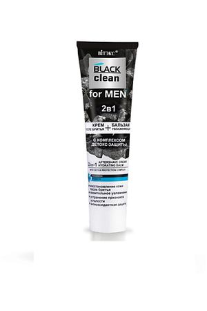 ВИТЭКС BLACK CLEAN FOR MEN 2в1 крем после бритья + увлажняющий бальзам с комплексом детокс-защиты