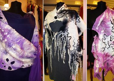  Палантины и шарфы из войлока в магазине авторской одежды "Шелковое облако"
