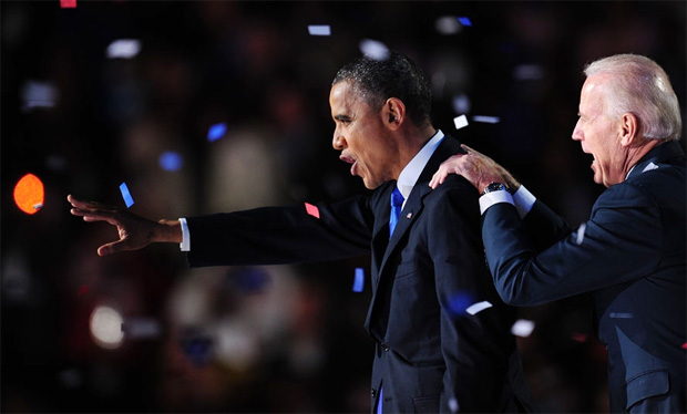 Победа Барака Обамы на выборах 2012. Robyn Beck AFP PHOTO East News
