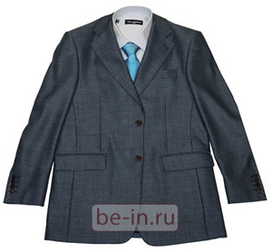 Пиджак мужской классический голубовато-серый приталенный Ted Lapidus