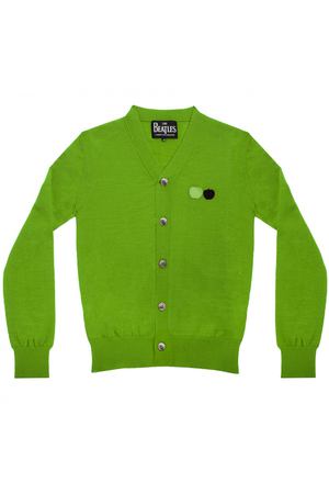 Кардиган мужской зеленый с вышивкой The Beatles x Comme Des Garçons