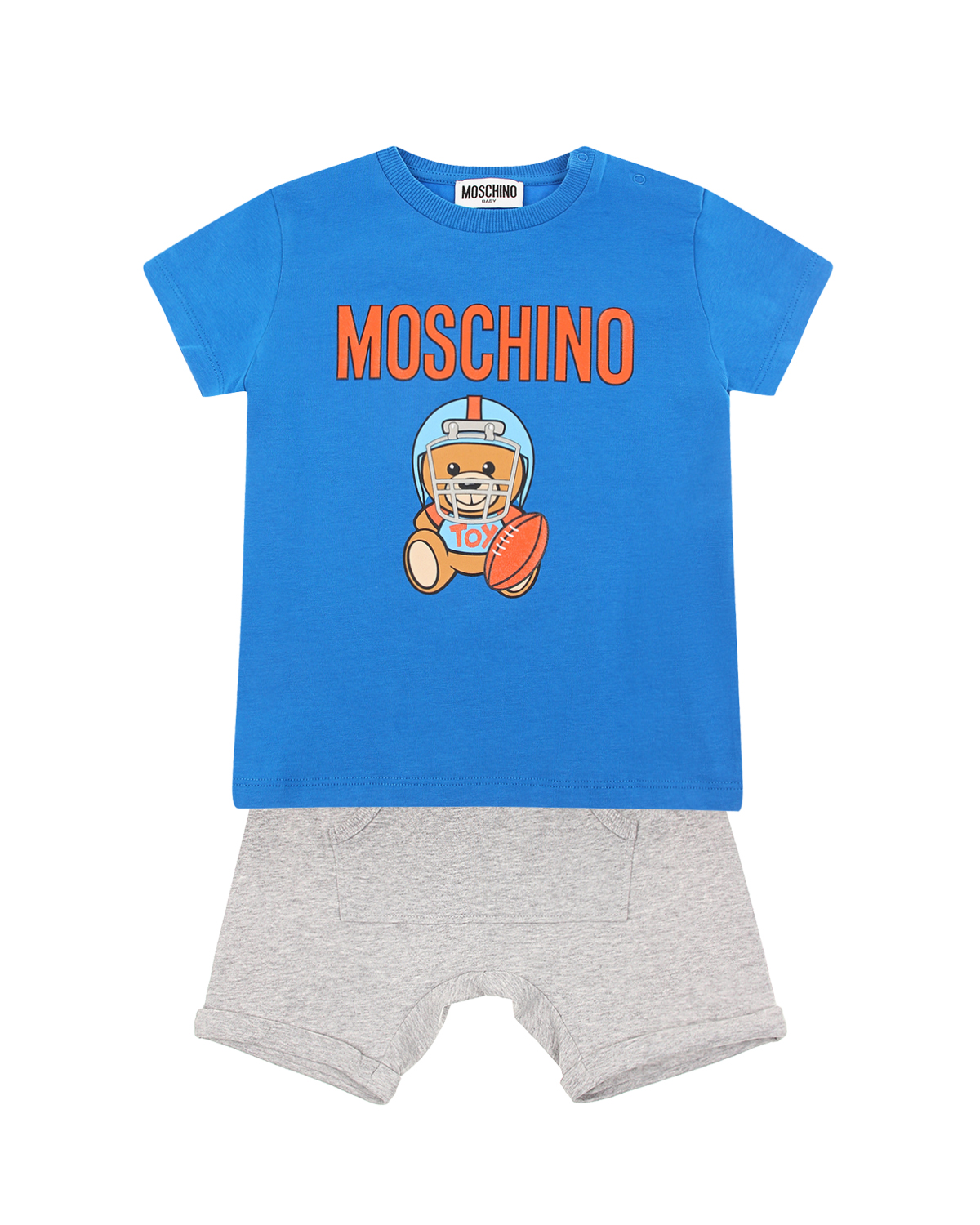 Где купить Комплект из футболки и шорт с принтом &quot;Медвежонок-регбист&quot; Moschino детский Moschino 