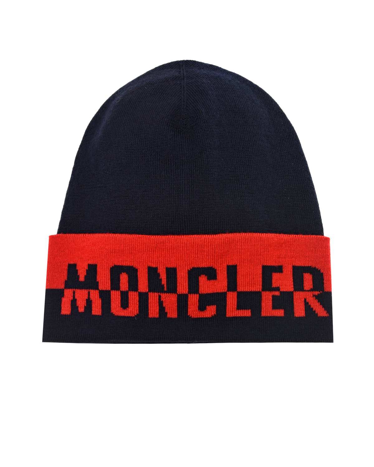Где купить Темно-синяя шапка с логотипом на отвороте Moncler детское Moncler 