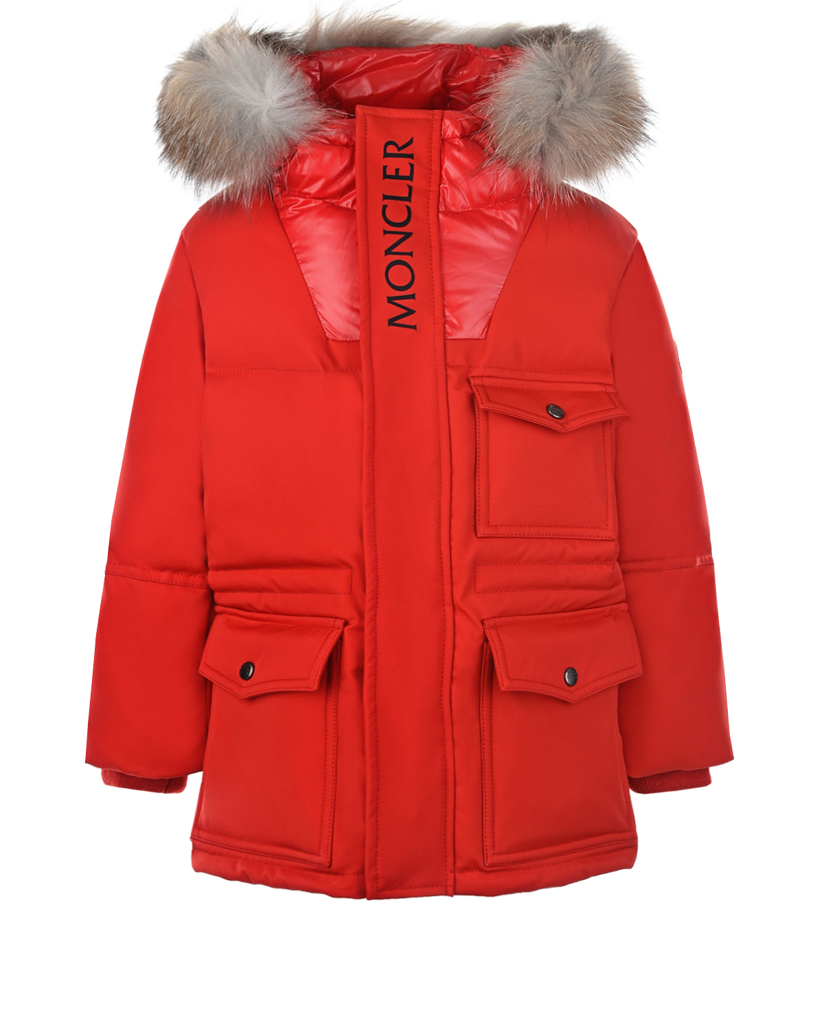 Где купить Красная пуховая куртка Moncler детская Moncler 