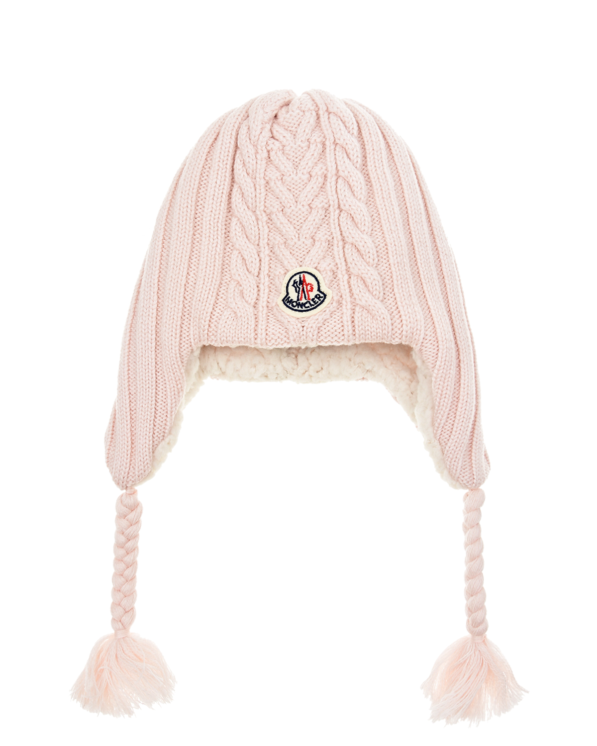 Где купить Розовая шапка из шерсти с кистями Moncler детская Moncler 