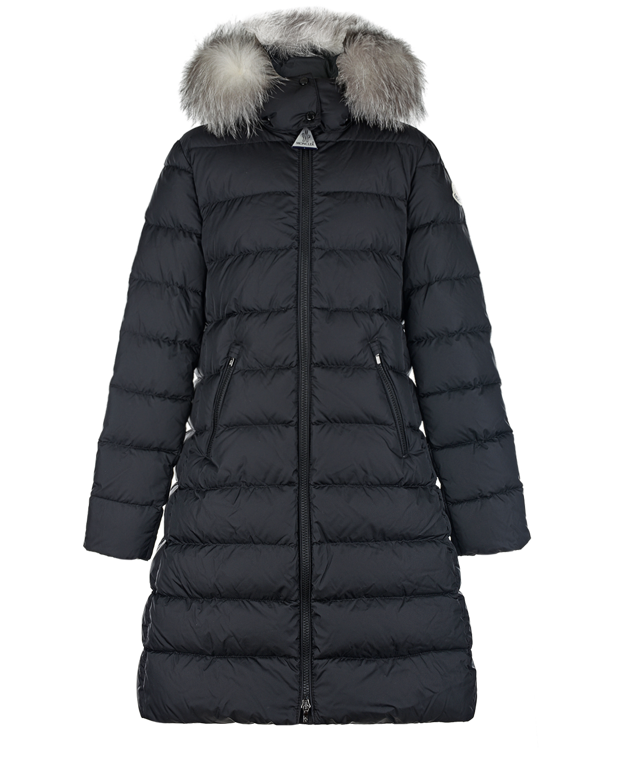 Где купить Черное стеганое пальто Moncler детское Moncler 