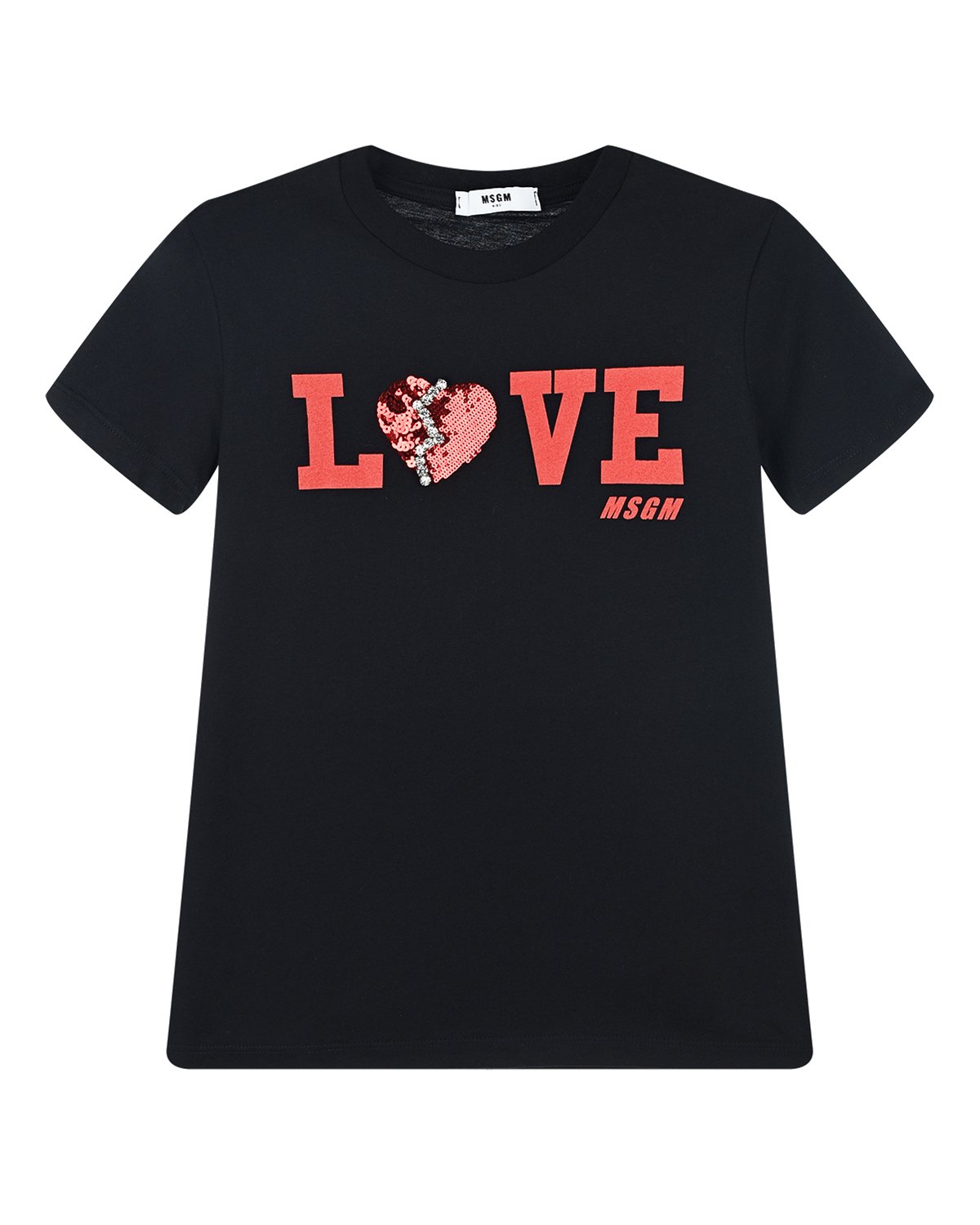 Где купить Черная футболка с принтом &quot;Love&quot; MSGM детская MSGM 