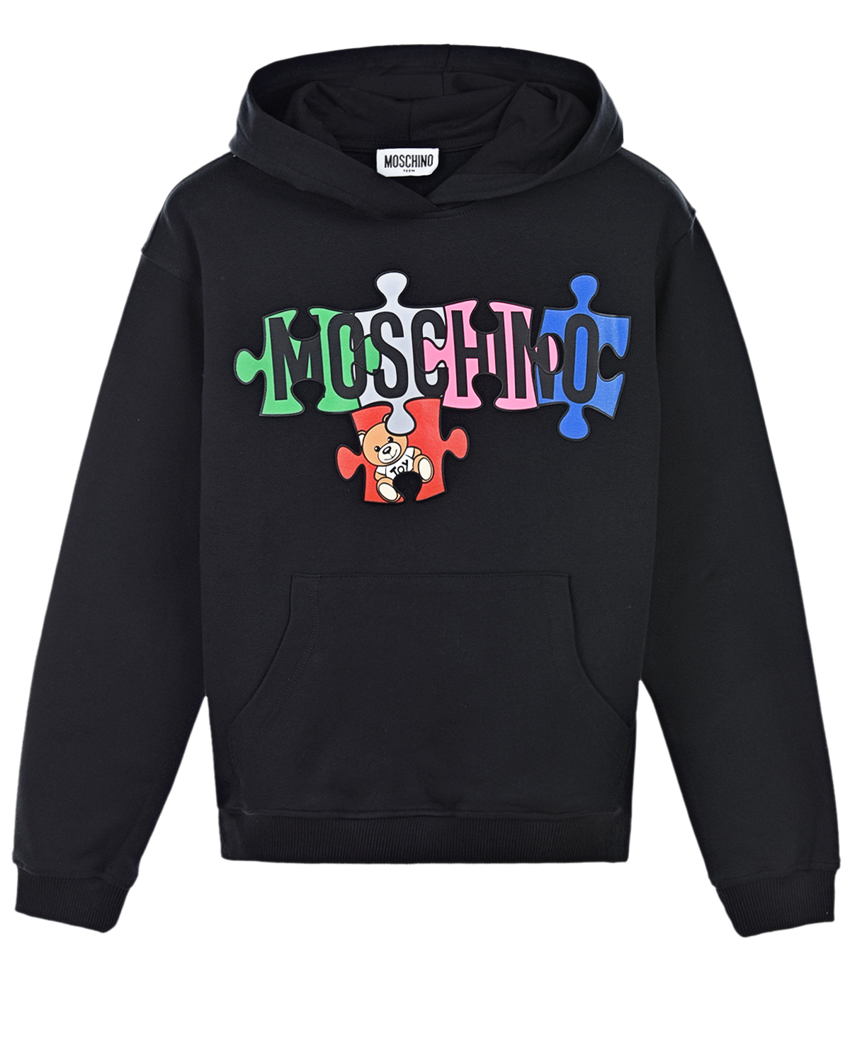 Где купить Черная толстовка-худи с ярким логотипом Moschino детская Moschino 