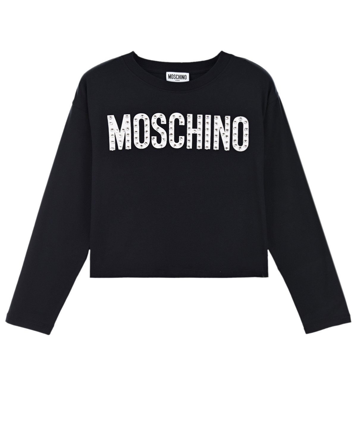 Где купить Черная толстовка с логотипом из страз Moschino детская Moschino 