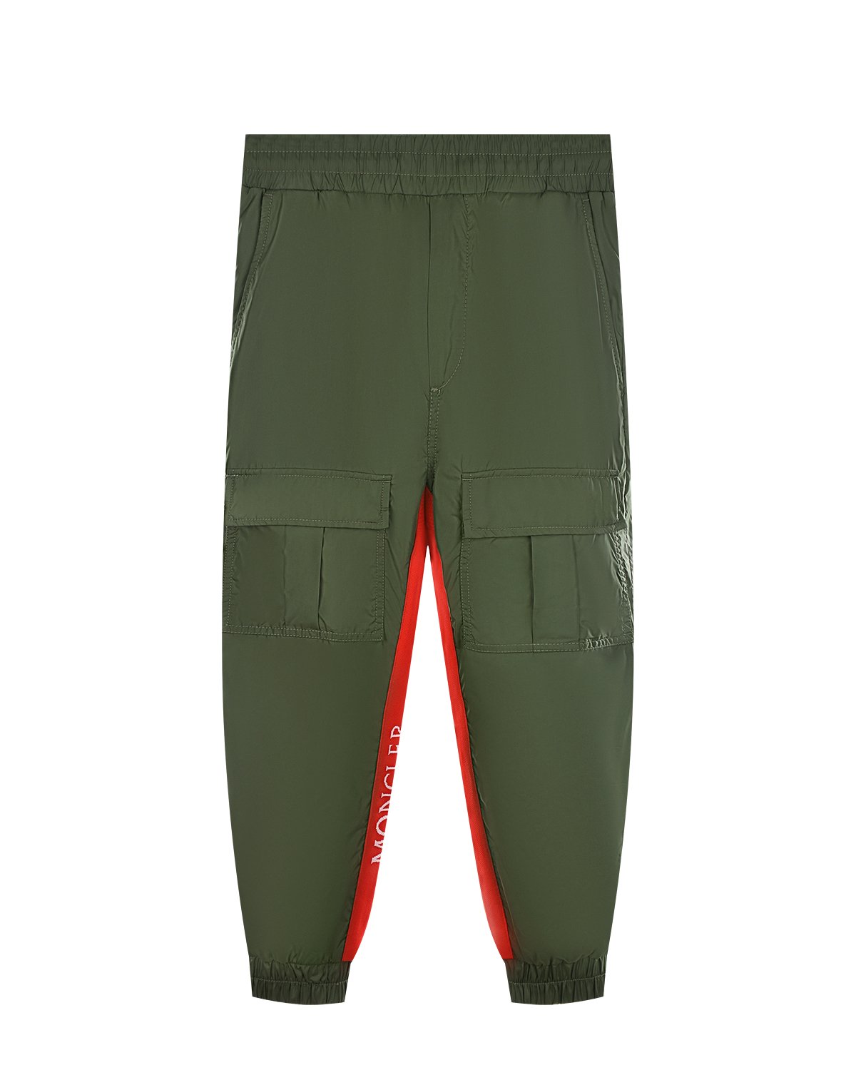 Где купить Зеленые спортивные брюки с накладными карманами Moncler детские Moncler 