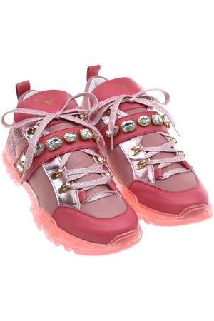 Розовые кроссовки со стразами Monnalisa детские