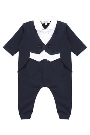 Хлопковая пижама с контрастной отделкой и декоративным галстуком-бабочкой Aletta