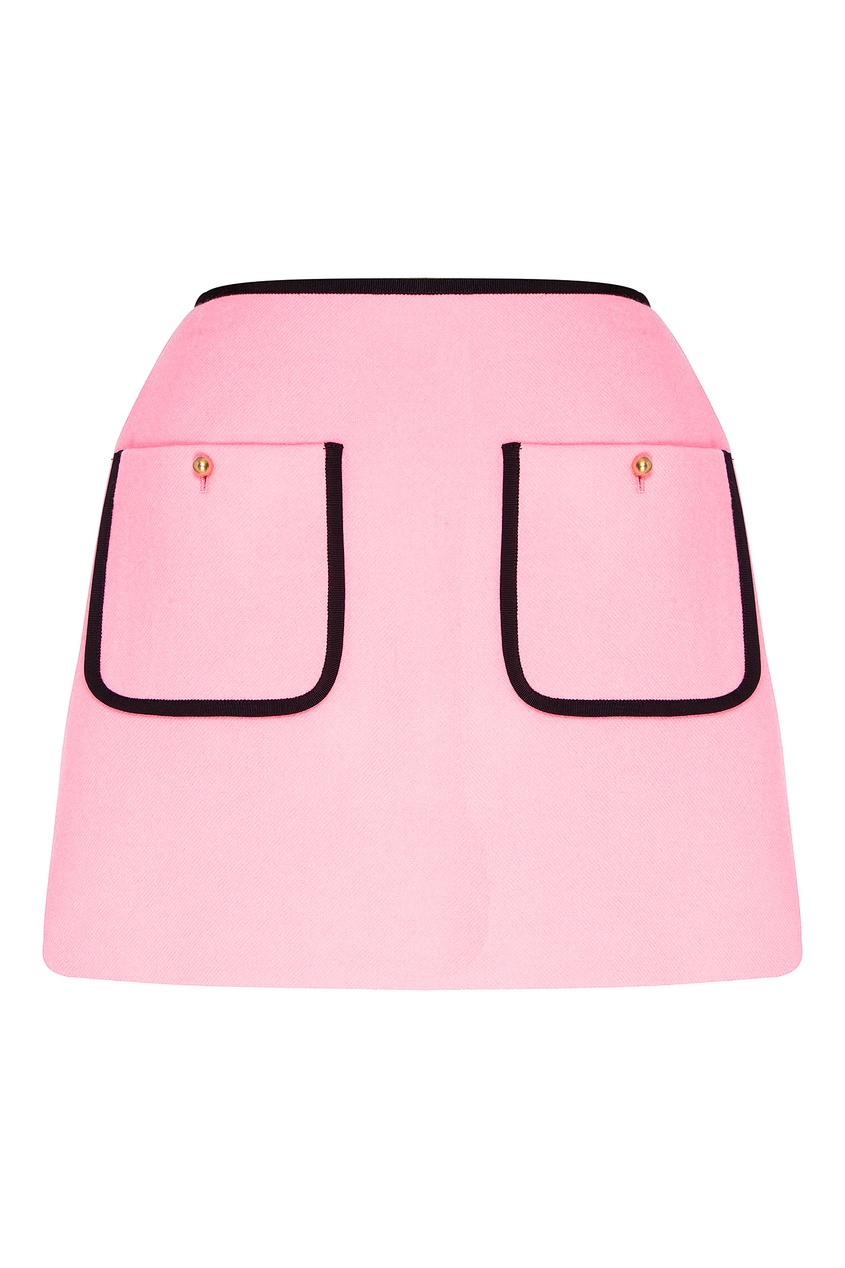 Где купить Розовая мини-юбка с контрастной отделкой Miu Miu Miu Miu 