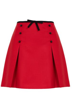Красная шерстяная юбка Miu Miu