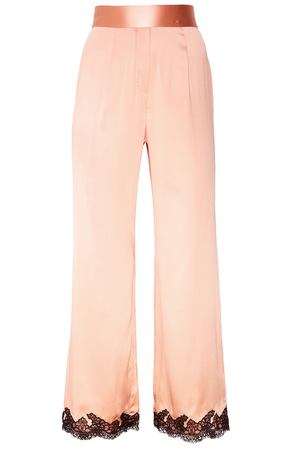 Розово-черные пижамные брюки из шелка с кружевом Amelea Agent Provocateur