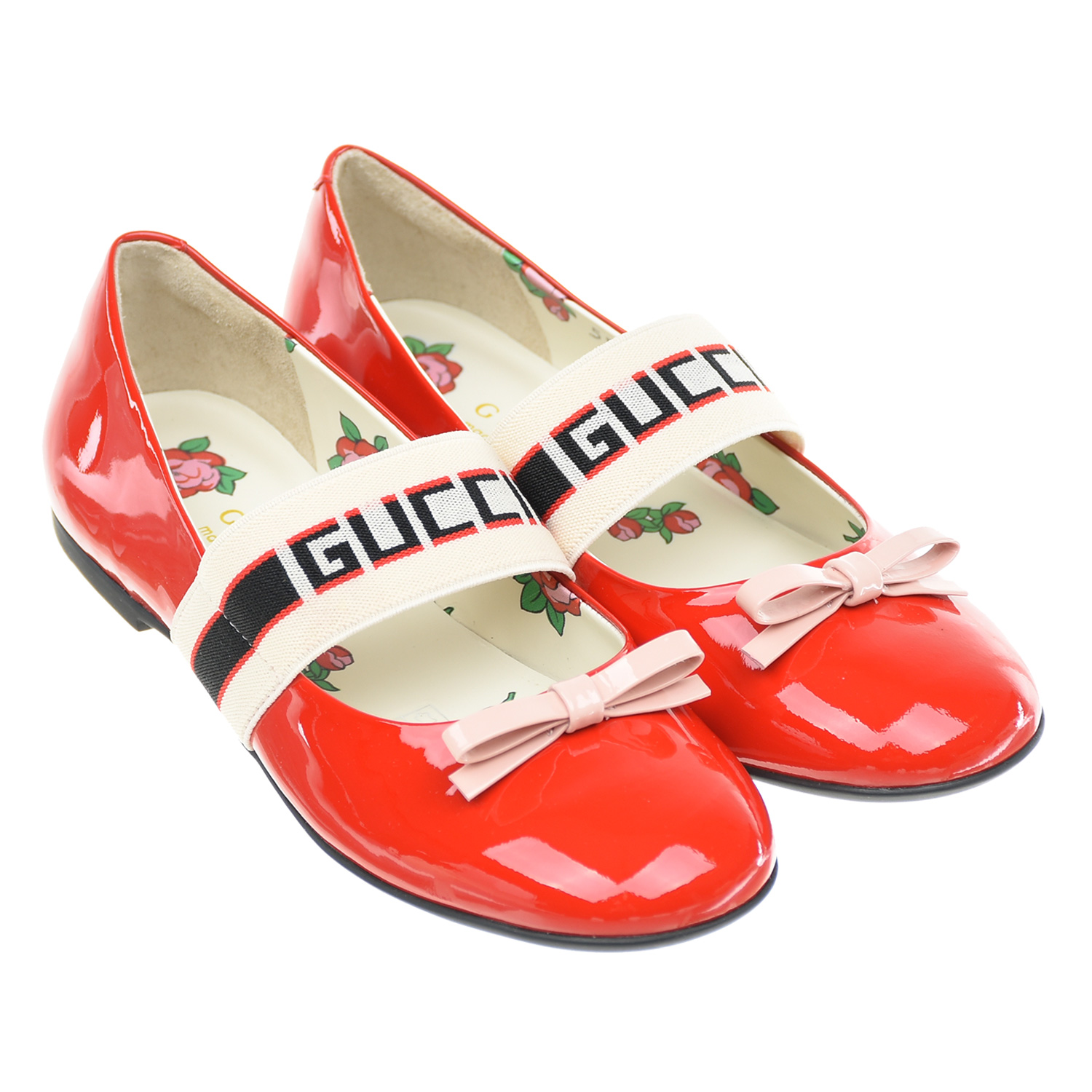 Где купить Красные лакированные туфли с бантом GUCCI Gucci 