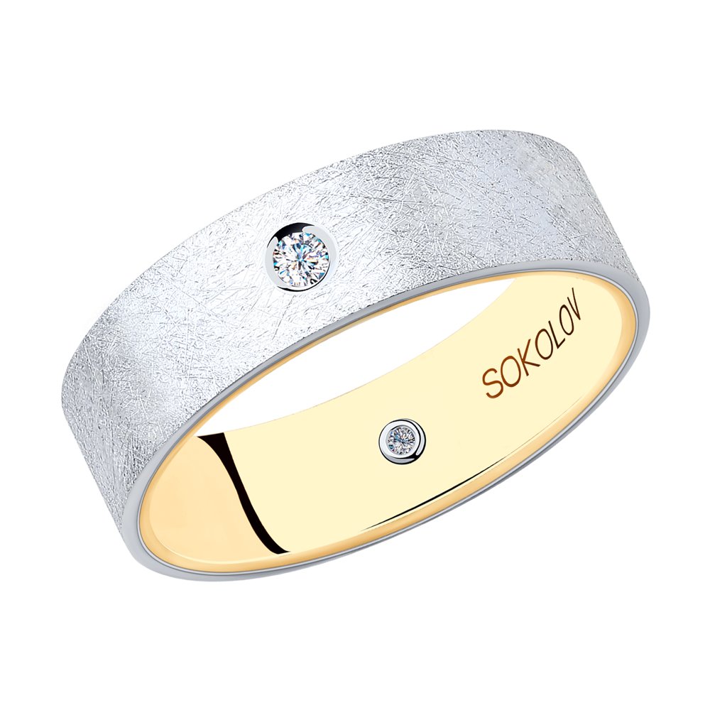 Где купить Обручальное кольцо SOKOLOV из комбинированного золота с бриллиантами Sokolov 