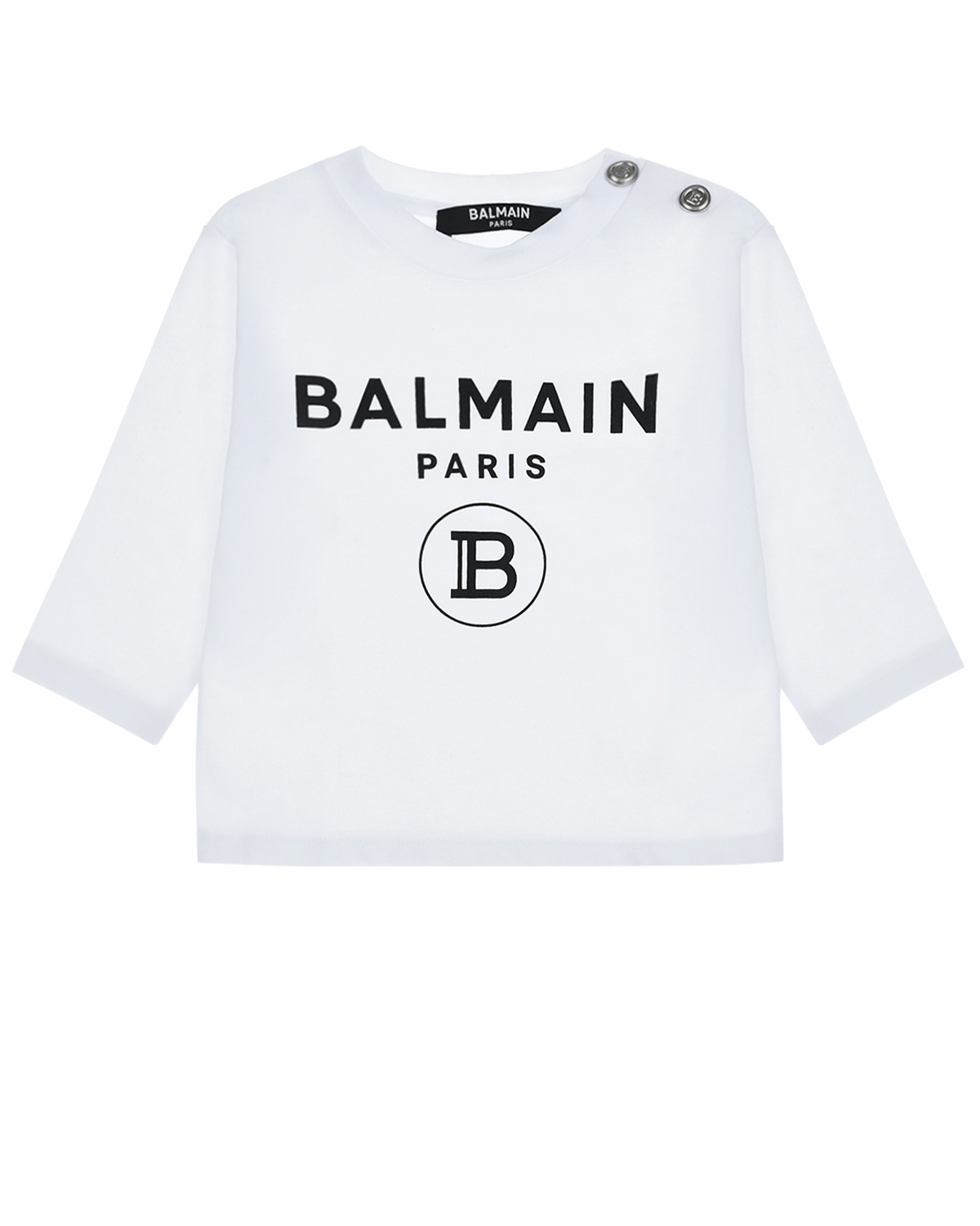 Где купить Белый свитшот с черным логотипом Balmain детский Balmain 