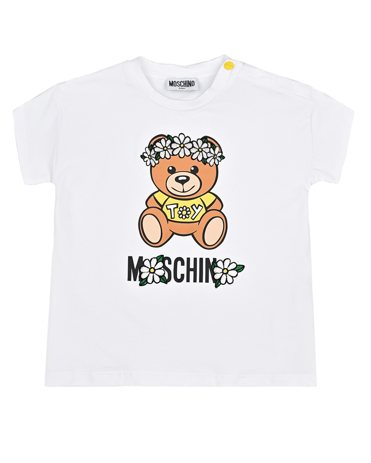 Где купить Белая футболка с принтом &quot;Мишка&quot; Moschino детская Moschino 