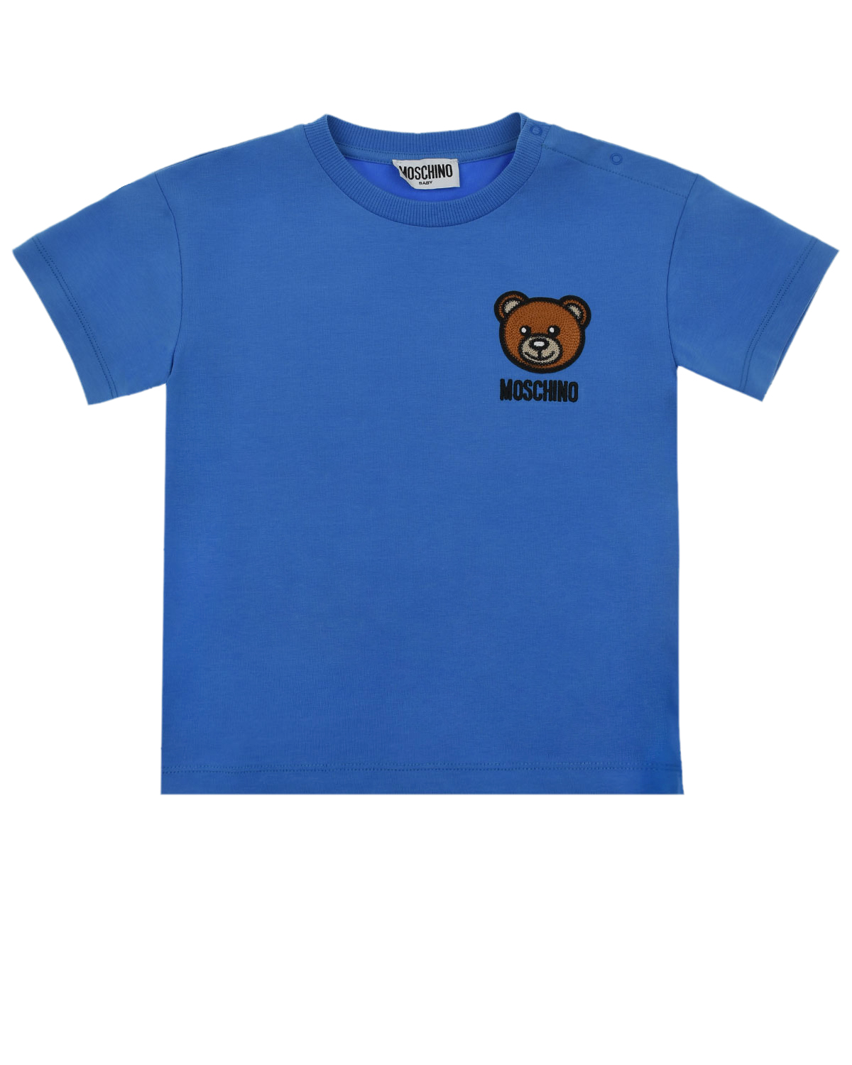 Где купить Голубая футболка с патчем &quot;медвежонок&quot; Moschino детская Moschino 